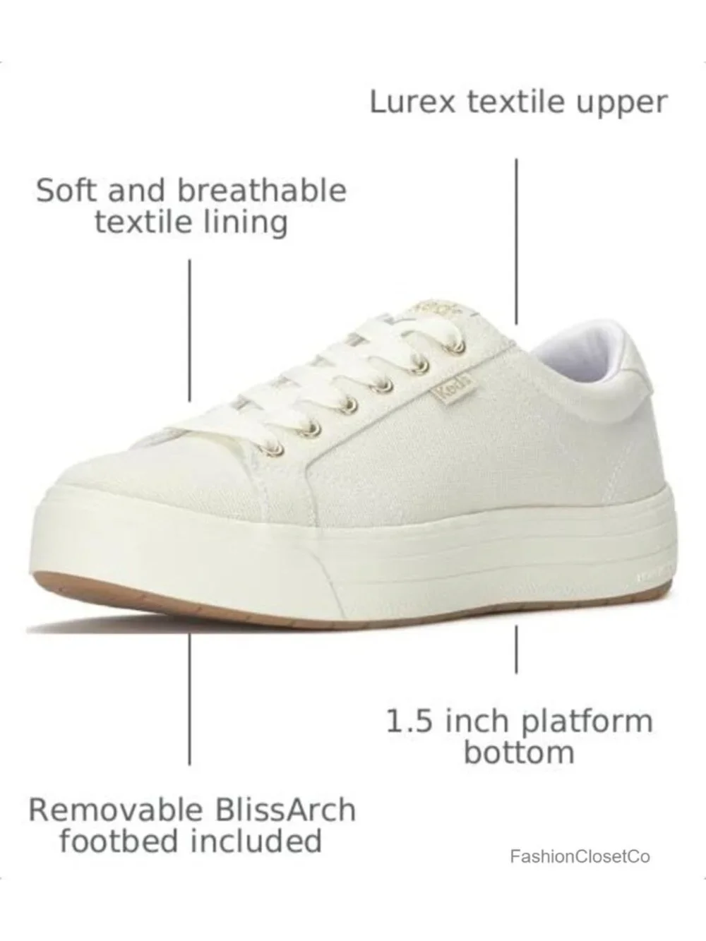 Keds Lace-Up Platform Sneakers Women's BlissArch Footbed 1.5